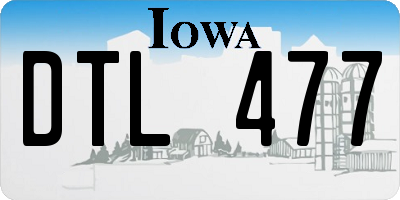 IA license plate DTL477