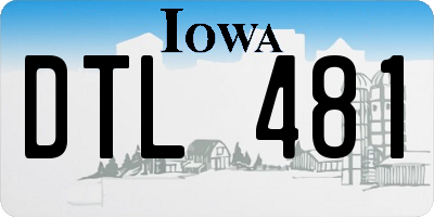 IA license plate DTL481