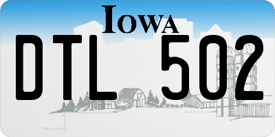 IA license plate DTL502