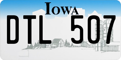 IA license plate DTL507