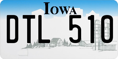 IA license plate DTL510