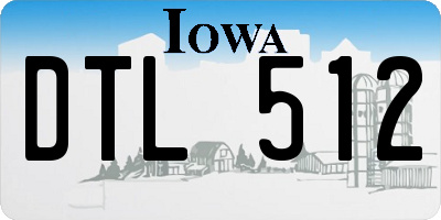 IA license plate DTL512