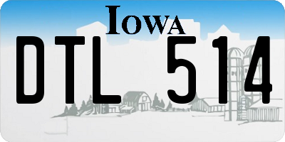 IA license plate DTL514