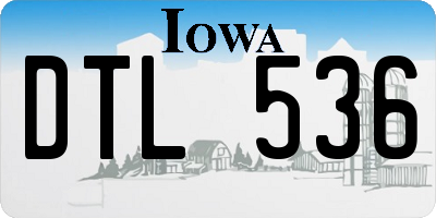 IA license plate DTL536