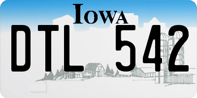 IA license plate DTL542