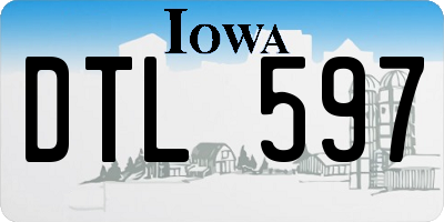 IA license plate DTL597