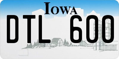 IA license plate DTL600