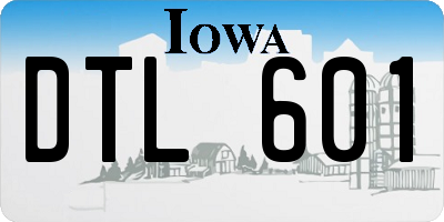 IA license plate DTL601