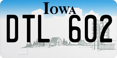 IA license plate DTL602