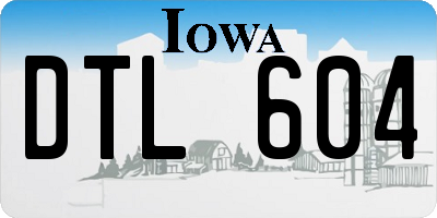 IA license plate DTL604