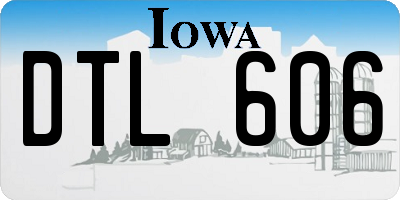 IA license plate DTL606