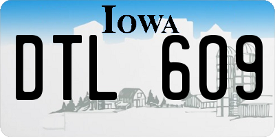 IA license plate DTL609