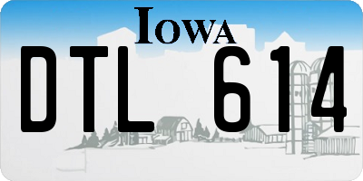 IA license plate DTL614