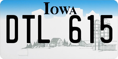 IA license plate DTL615