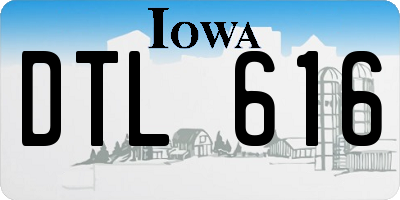 IA license plate DTL616