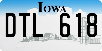 IA license plate DTL618