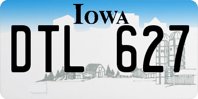 IA license plate DTL627