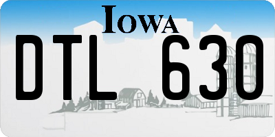 IA license plate DTL630