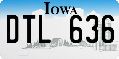 IA license plate DTL636