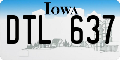 IA license plate DTL637