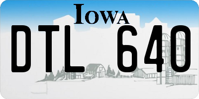 IA license plate DTL640