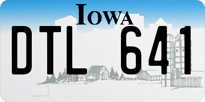 IA license plate DTL641