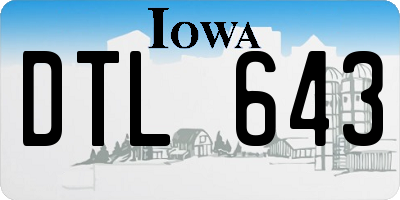 IA license plate DTL643