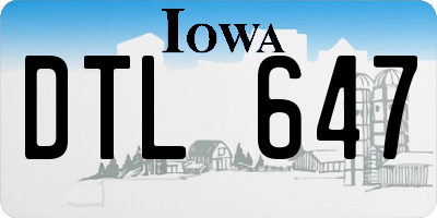 IA license plate DTL647