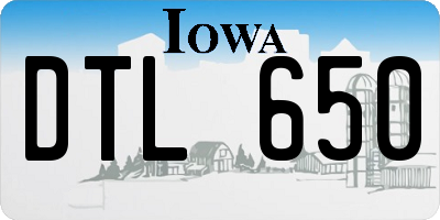 IA license plate DTL650