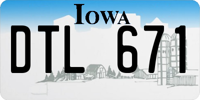 IA license plate DTL671