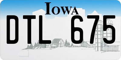 IA license plate DTL675