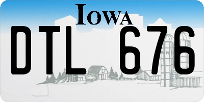 IA license plate DTL676