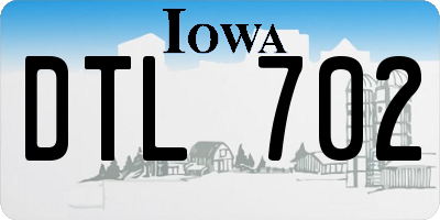IA license plate DTL702