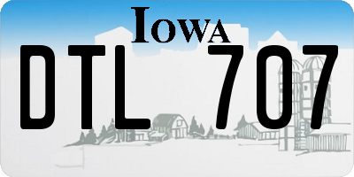 IA license plate DTL707