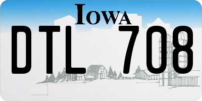 IA license plate DTL708
