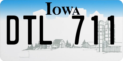 IA license plate DTL711