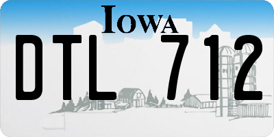 IA license plate DTL712