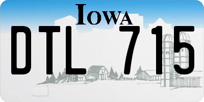 IA license plate DTL715