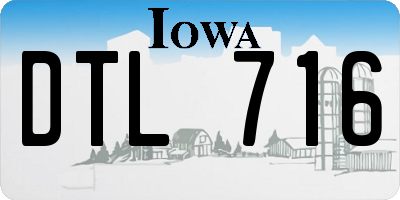 IA license plate DTL716