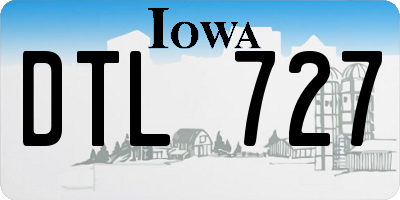 IA license plate DTL727