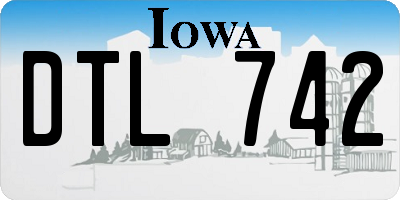 IA license plate DTL742