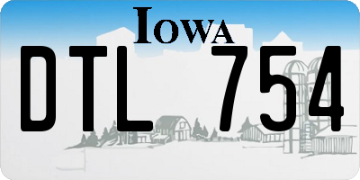 IA license plate DTL754