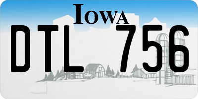 IA license plate DTL756