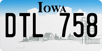 IA license plate DTL758