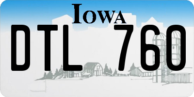 IA license plate DTL760