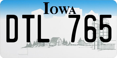 IA license plate DTL765