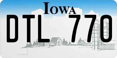 IA license plate DTL770