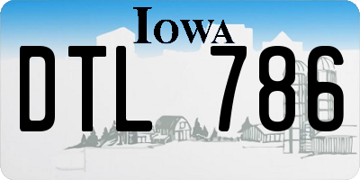 IA license plate DTL786