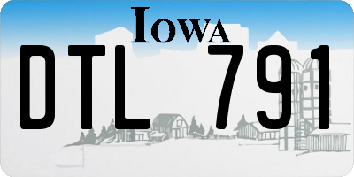 IA license plate DTL791