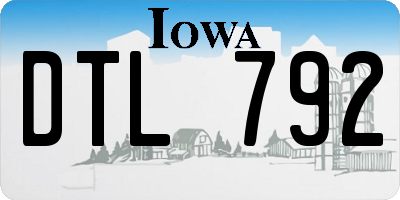 IA license plate DTL792